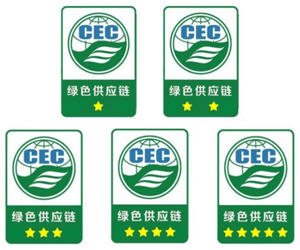 綠色供應(yīng)鏈評(píng)價(jià)五星級(jí)證書(shū)標(biāo)識(shí)